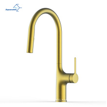 Luxury Pre-Rinse Kitchen Faucet, High Arc Kitchen Sink Faucet with Pull Down Spout Brushed Gold